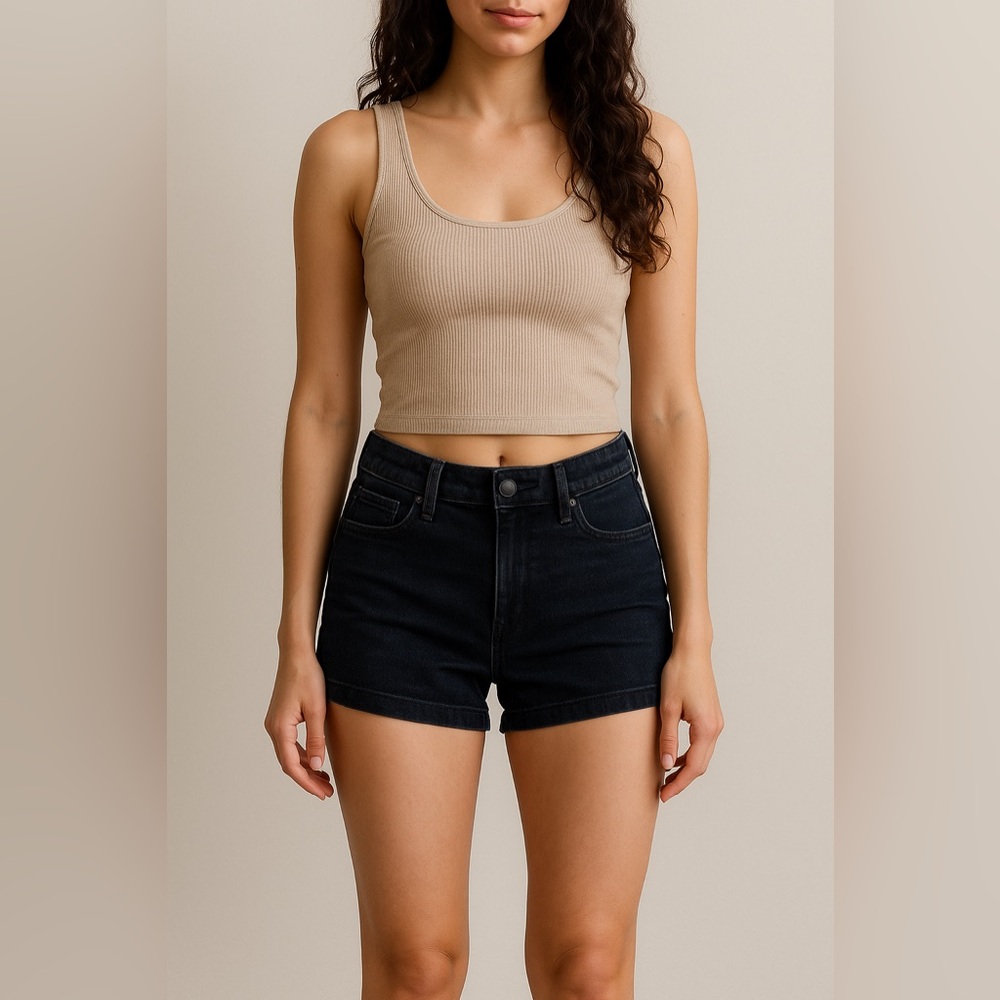 Black jean shorts